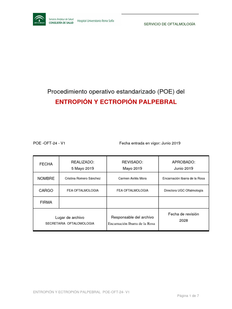 Protocolo de Entropión y Ectropión | PDF | Oftalmología | Músculo ...