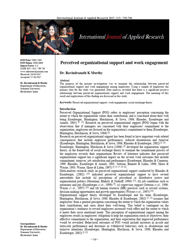 Perceived Organizational Support & Engagement | PDF