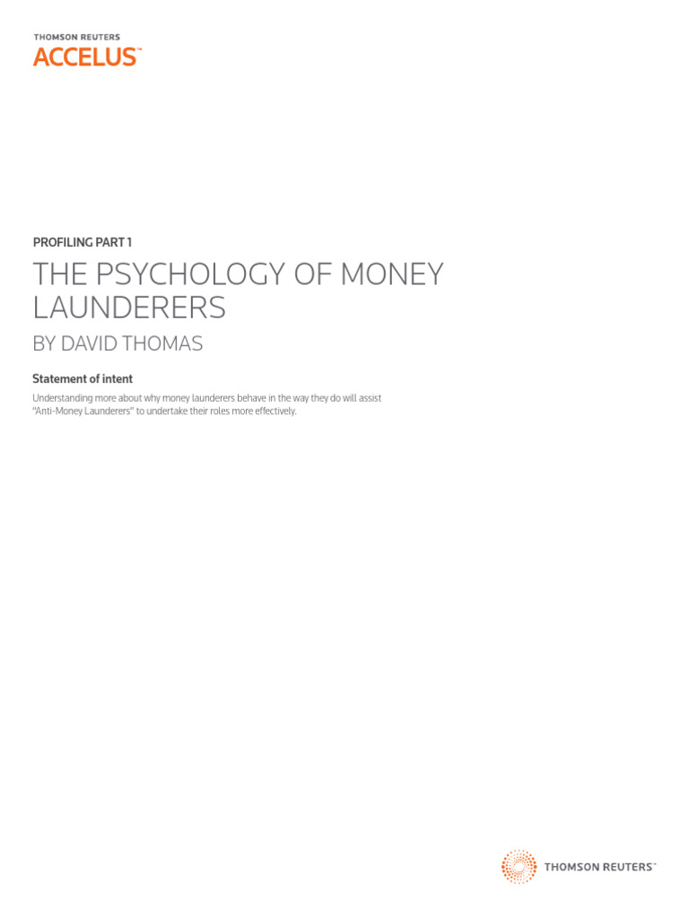 The Psychology of Money Launderers PDF Money Laundering Crimes