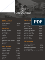 Cokelat Tua Cangkir Kedai Kopi Menu