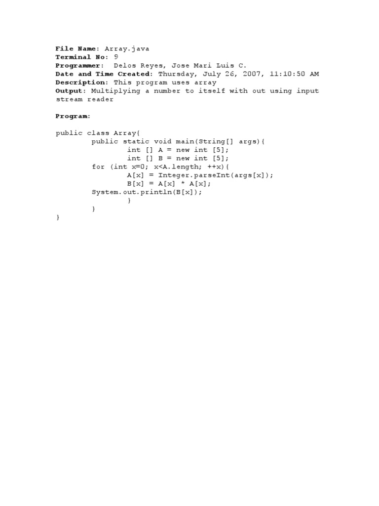 Java | PDF | Notation | Communication