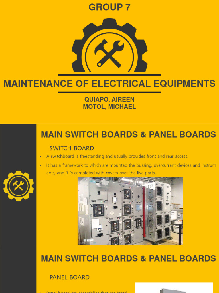 7mfge25 Maintenance of Electrical Equipment ppt7 PDF Electrical Substation Power Supply