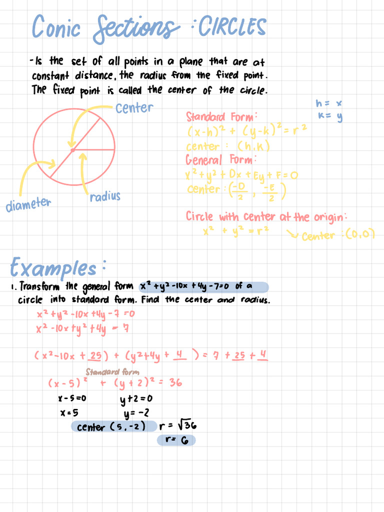 Circles And Ellipse Pdf