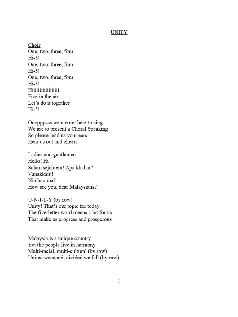 Script Pertandingan Choral Speaking 2023 PDF Malaysia