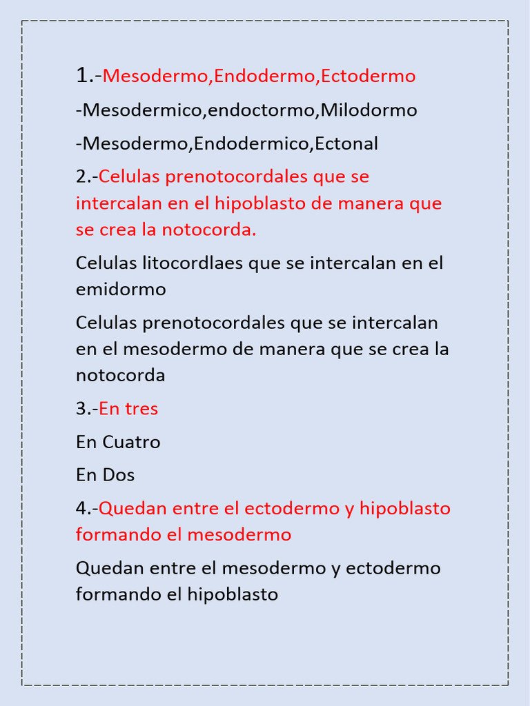 Capas embrionarias: mesodermo y ectodermo | PDF | Ciencia y matemáticas