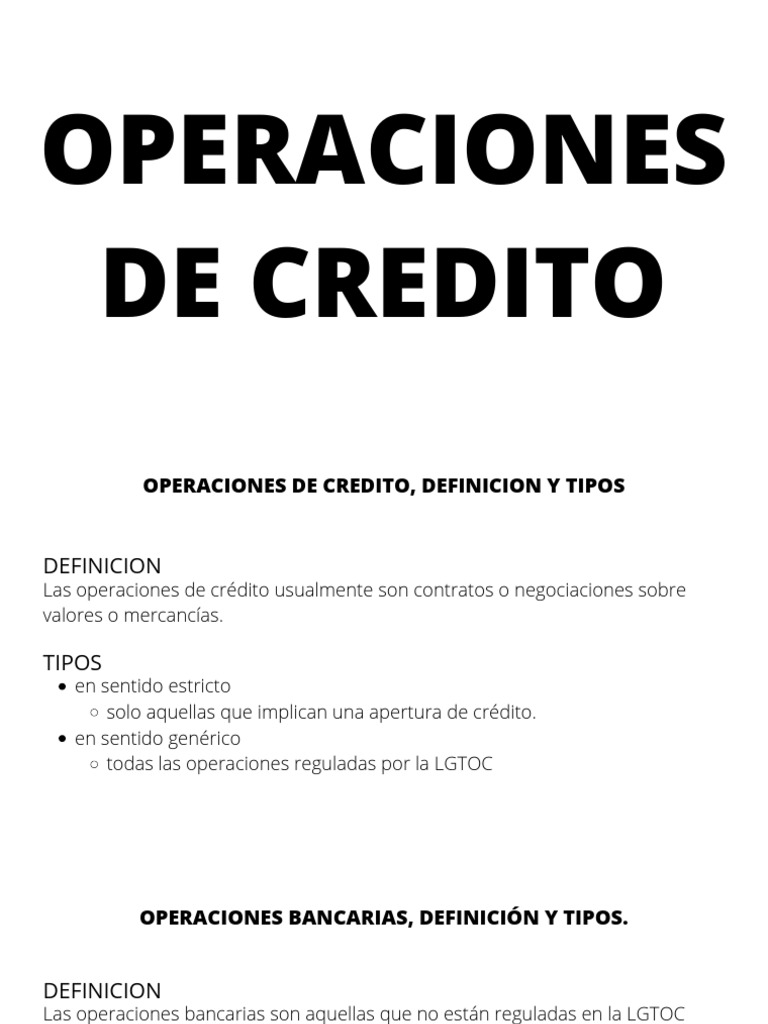 Operaciones de Credito, Obligaciones y Contratos Mercantiles PDF