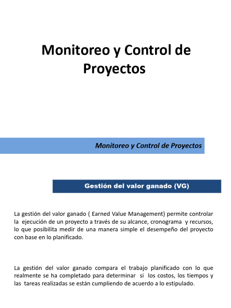 Monitoreo Y Control De Proyectos Pdf