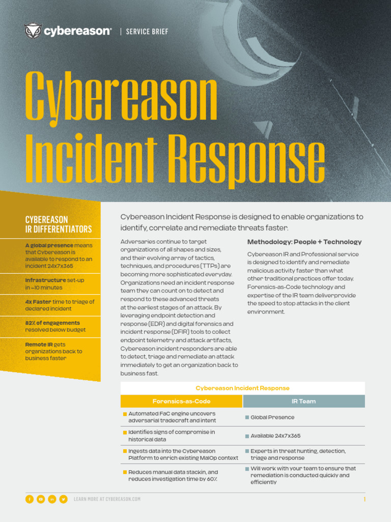 IR Service Brief v1-1 | PDF | Cyberspace | Information Technology ...