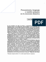 Pensamiento, Lenguaje y Cambio Psiquico en La Neurosis Obsesiva