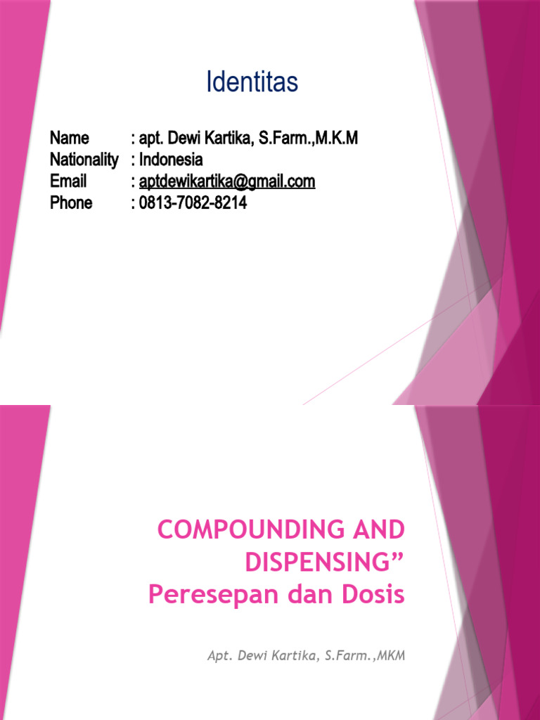 Compounding And Dispensing Pertemuan 1 Pdf