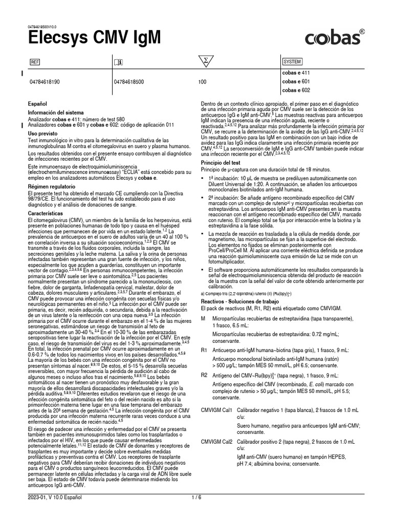 Diagnóstico de Infección por CMV IgM | PDF | Especialidades Medicas ...