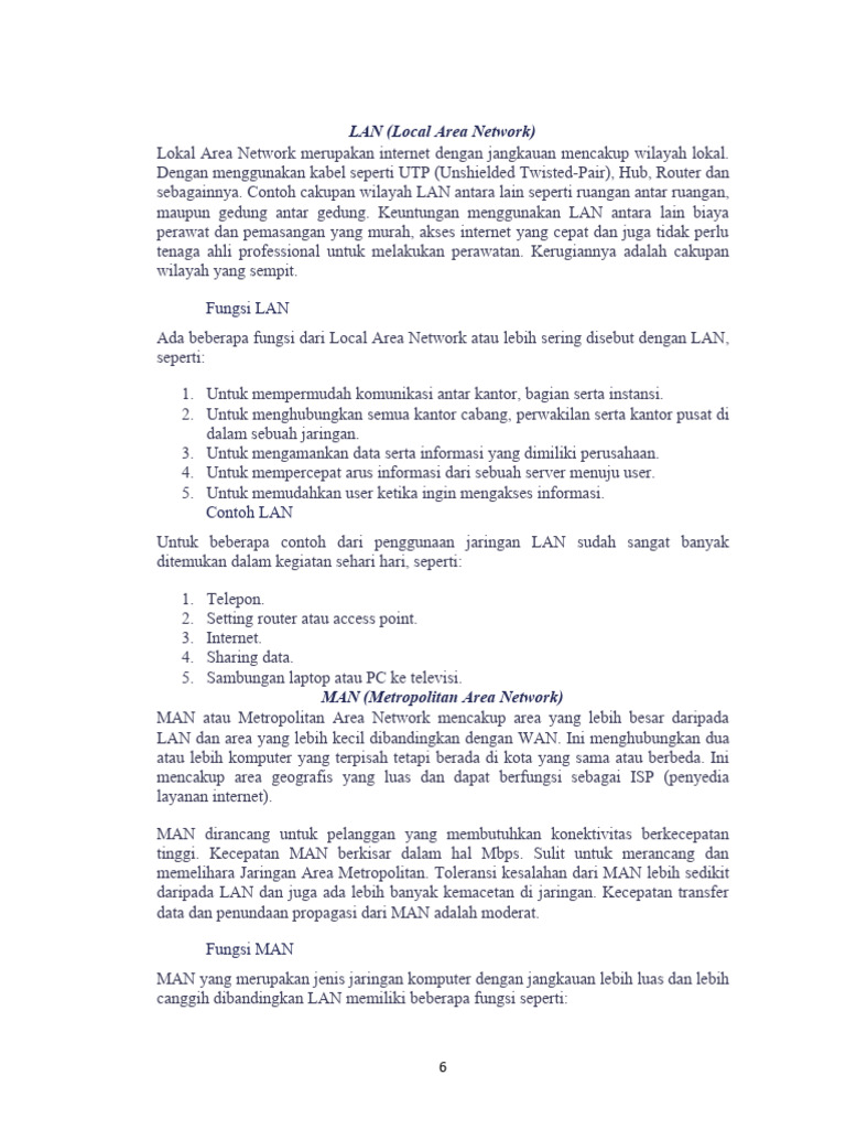 Pengertian LAN, MAN, DAN WAN | PDF | Teknologi & Rekayasa
