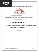 DSP Lab Manual: 5 Semester Electronics and Communication Subject Code: 18ecl57 2020-21