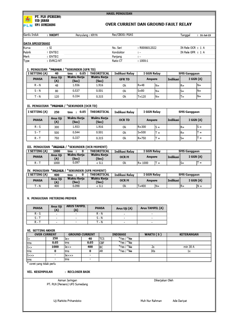 BA TEST TRIP REC PGAS PDF