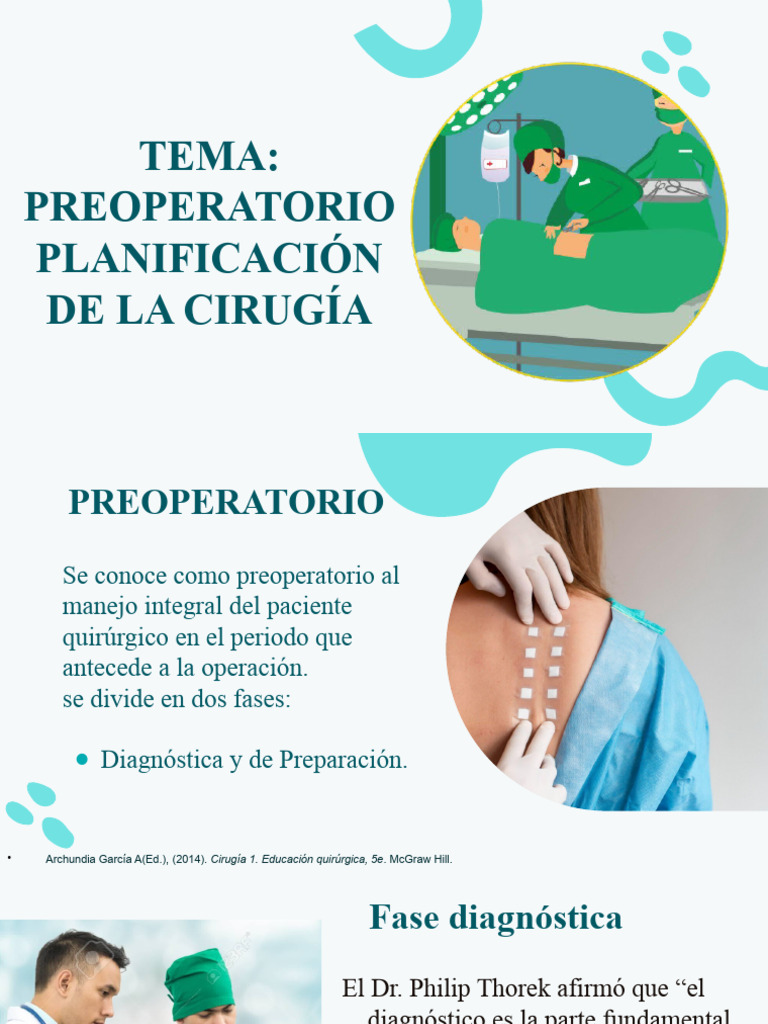 Preoperatorio: Diagnóstico y Preparación | PDF | Diagnostico medico ...