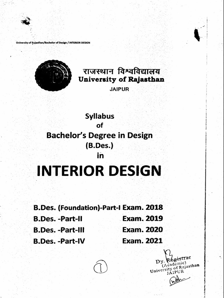 Interior Design B.des. 2017 | PDF