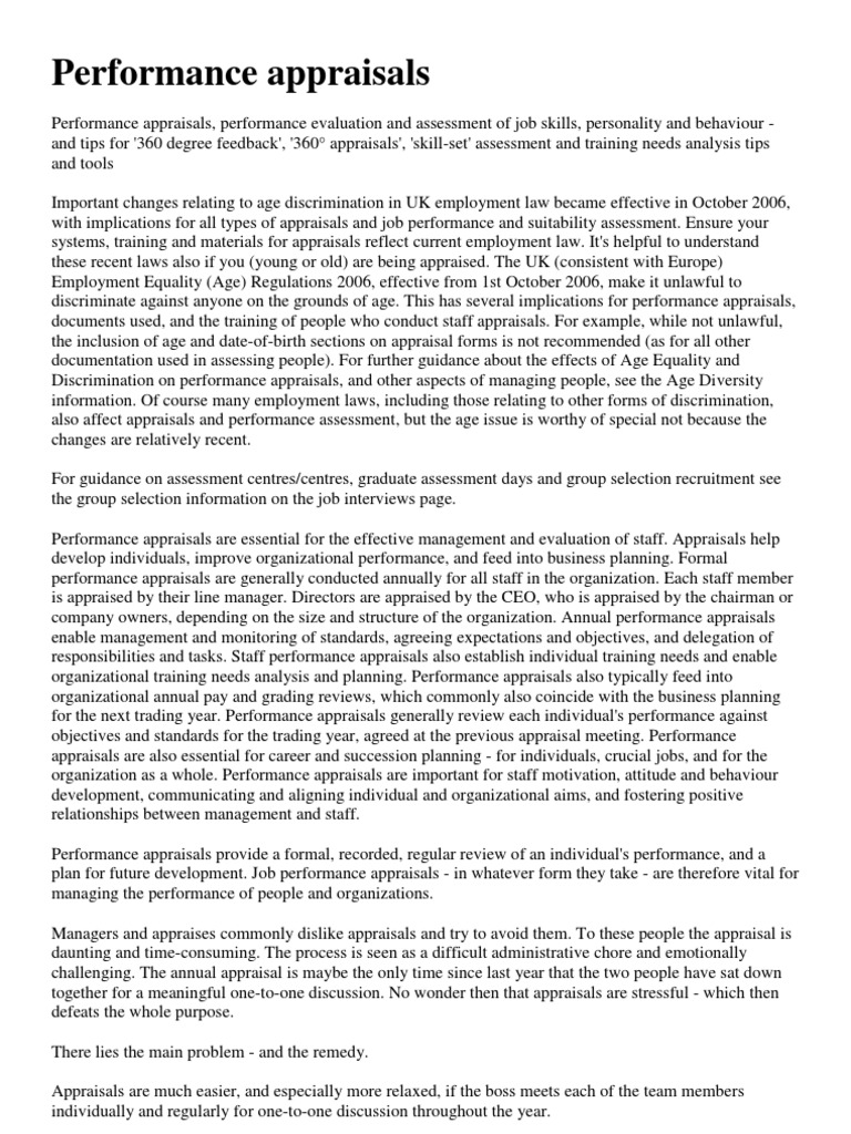 UK Performance Appraisals Guide | PDF | Career & Growth