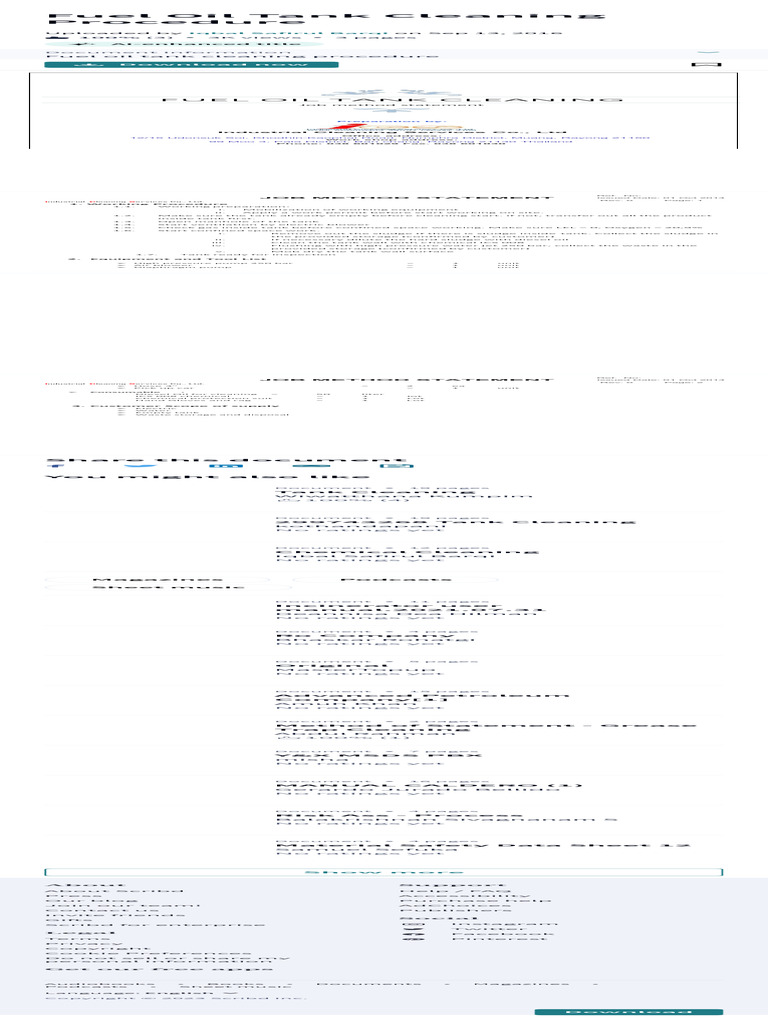 Fuel Oil Tank Cleaning Procedure PDF PDF