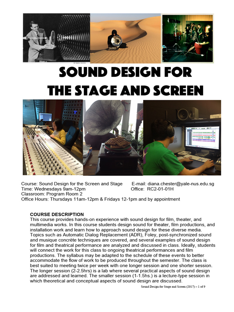 Sound Design For Film and Theater PDF