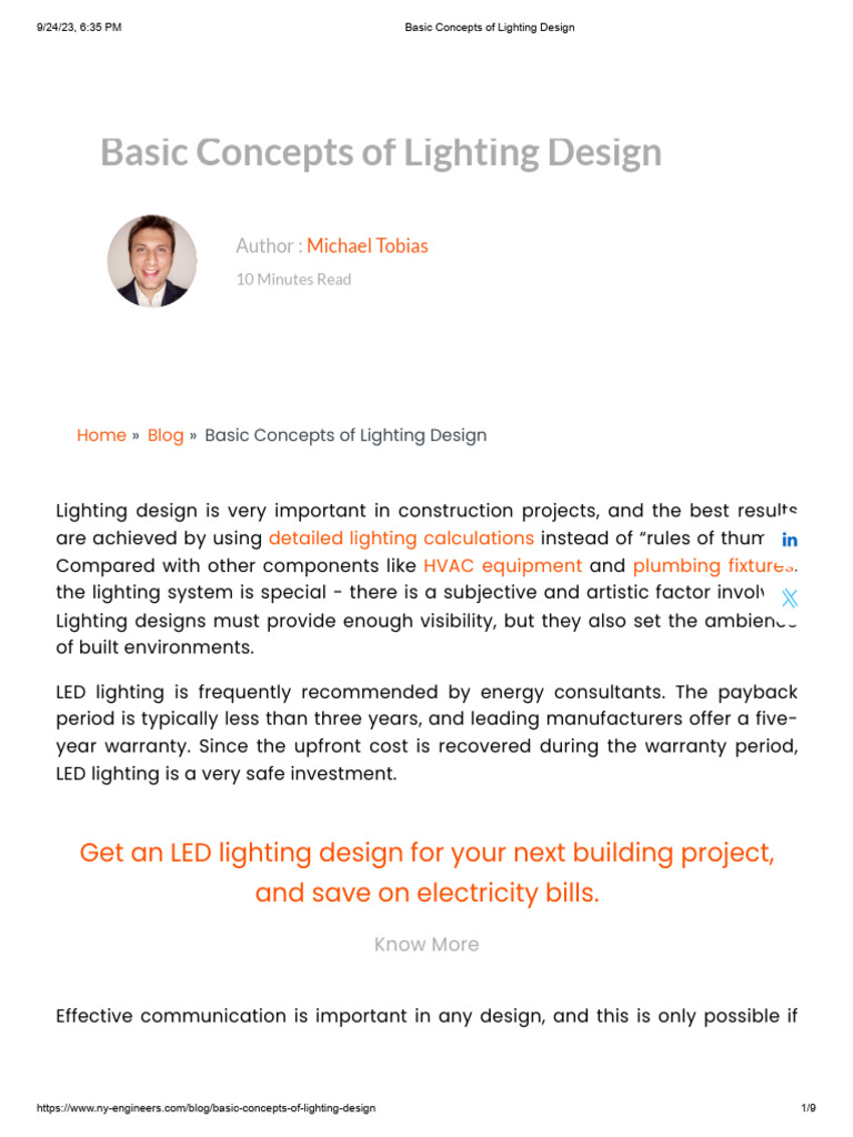 Basic Concepts of Lighting Design PDF