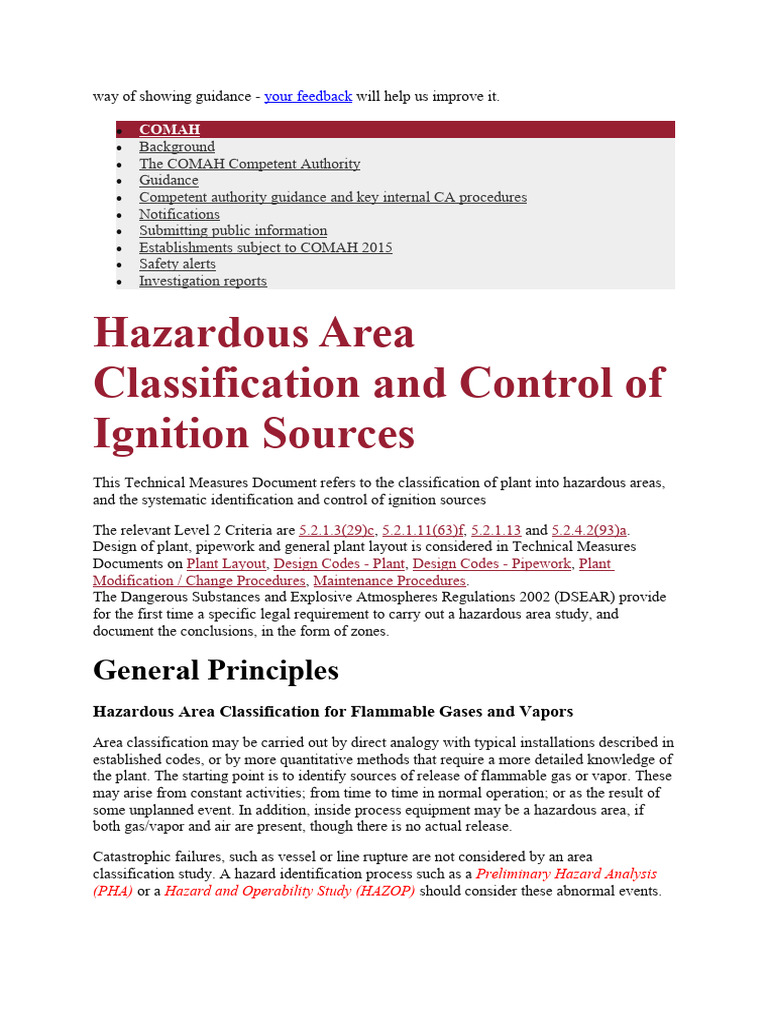Hazardous Area Classification and Control of Ignition Sources PDF