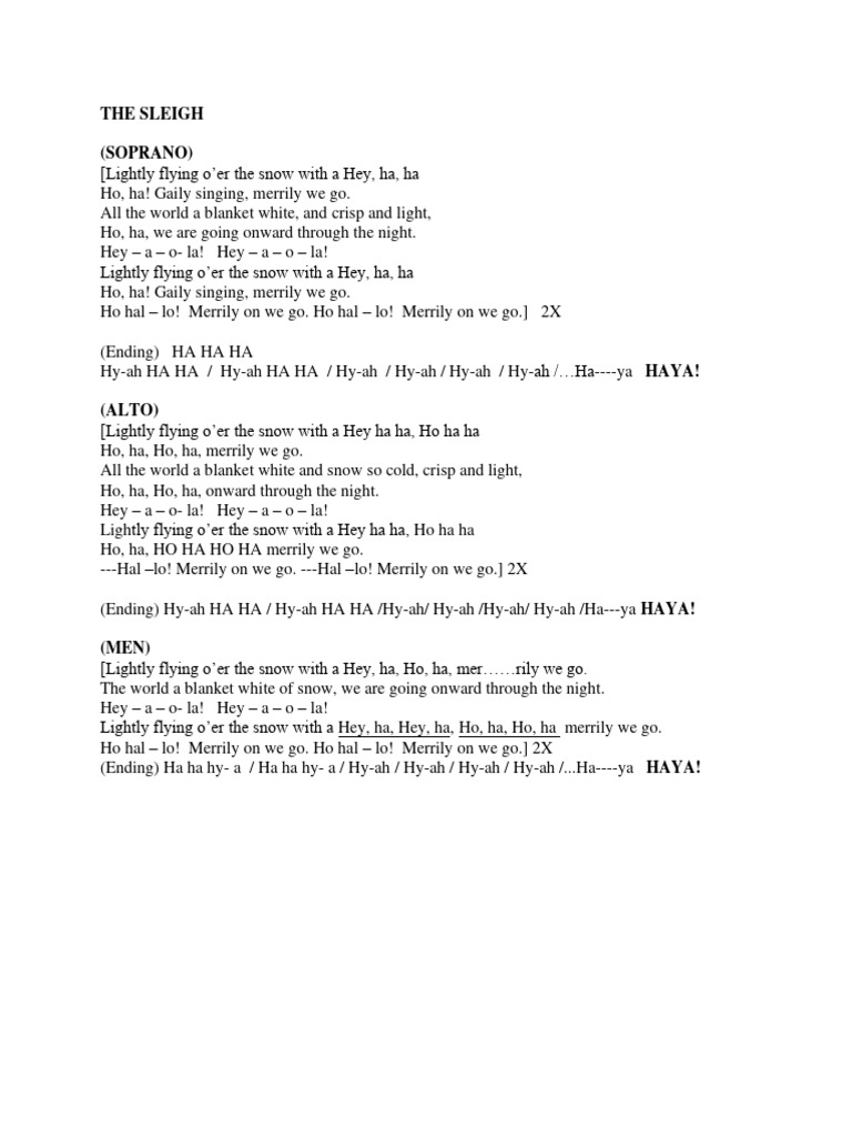 Sleigh Ride Lyrics and Structure | PDF