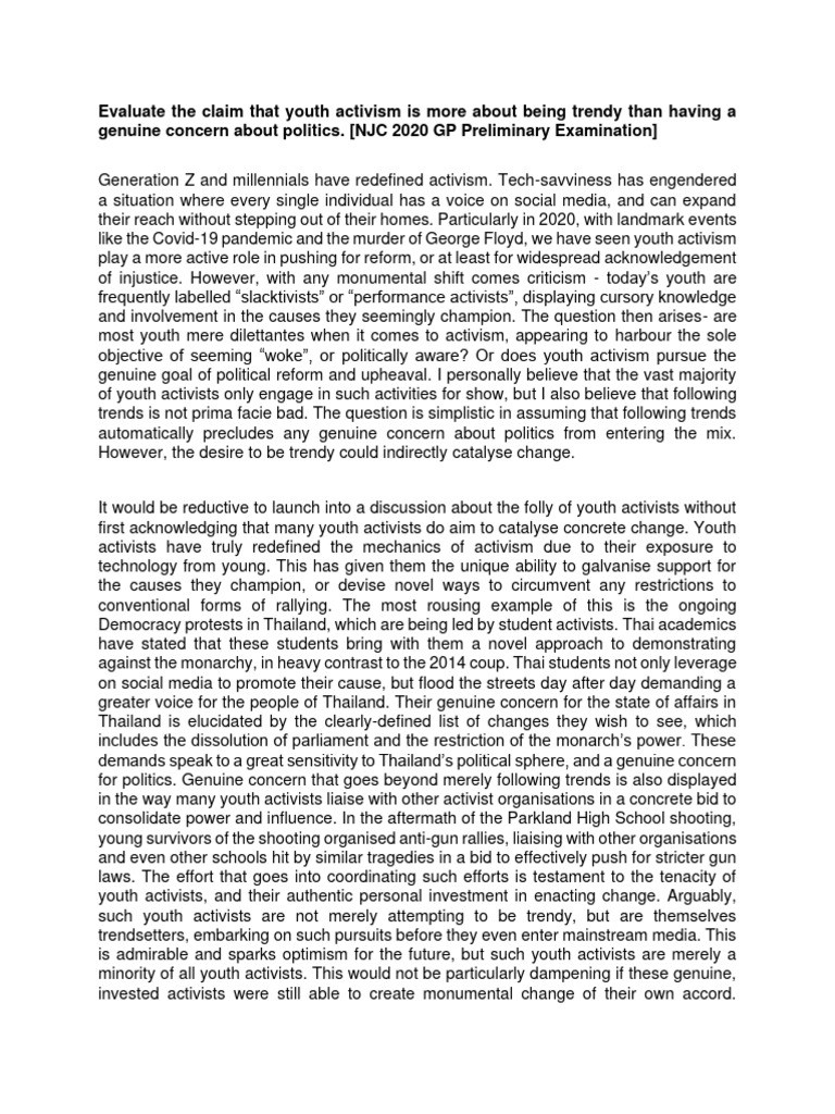 Youth Activism Pdf Activism Thailand