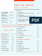 Peppervine Menu