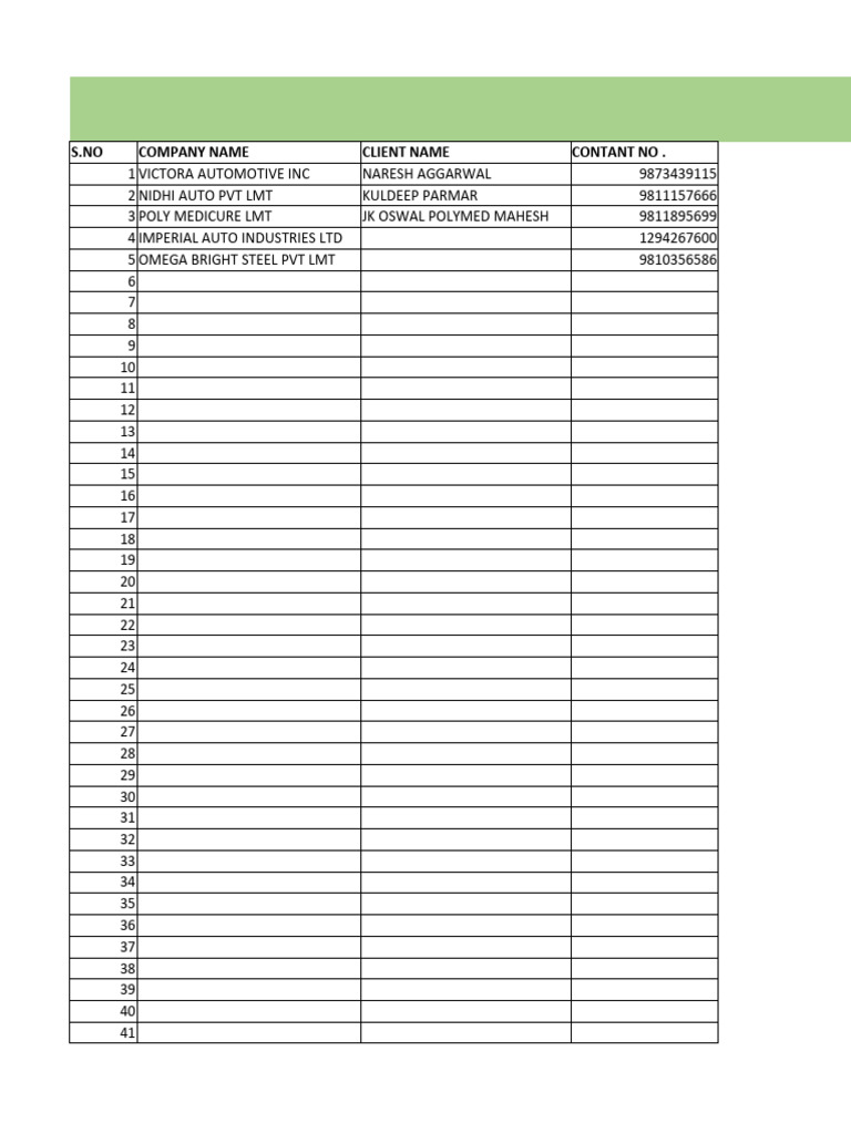 Fbd Company Data Pdf