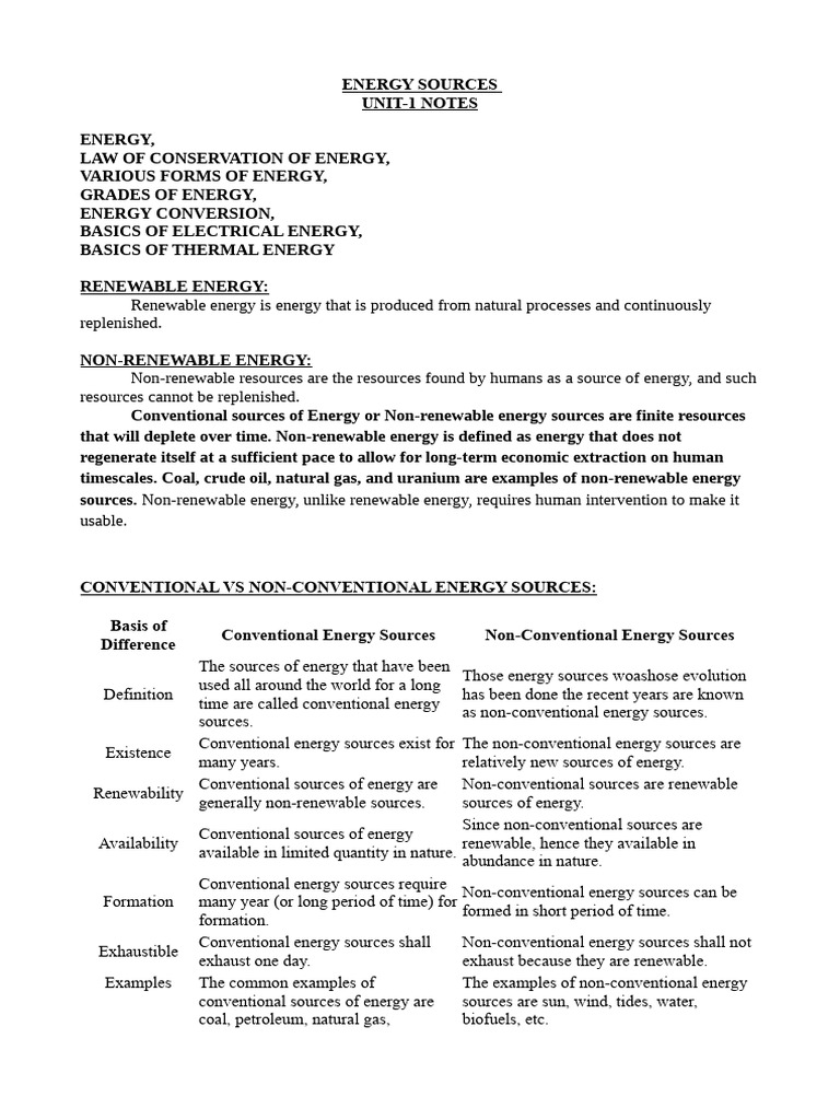 Energy Sources: Renewable vs Non-Renewable | PDF | Energy Development ...