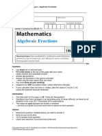 01a Algebraic Fractions - H - Question Paper v2