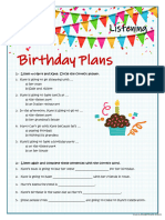 Birthday Plans With BE GOING TO. Listening Comprehension Activity