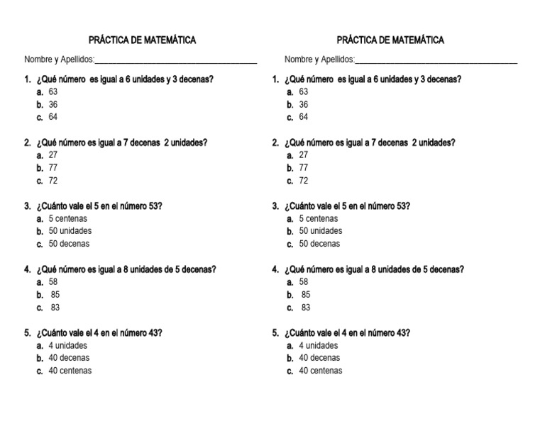 Práctica de Matemática | PDF