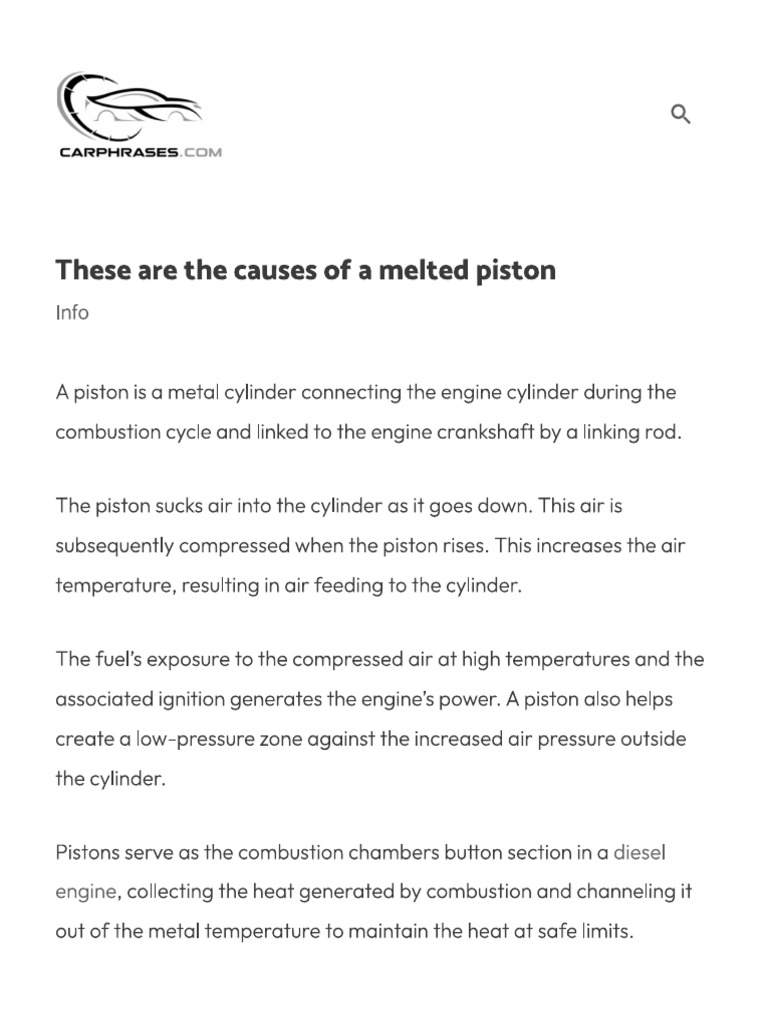 Piston Melting reasons PDF