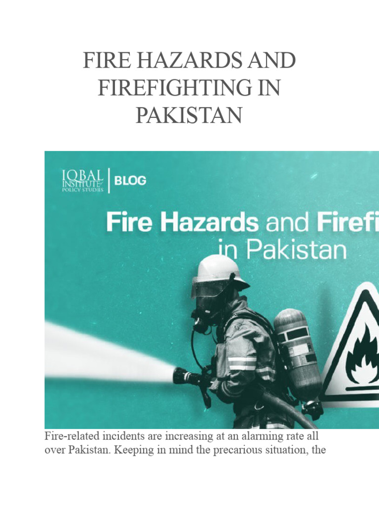 Fire Safety Challenges in Pakistan | PDF