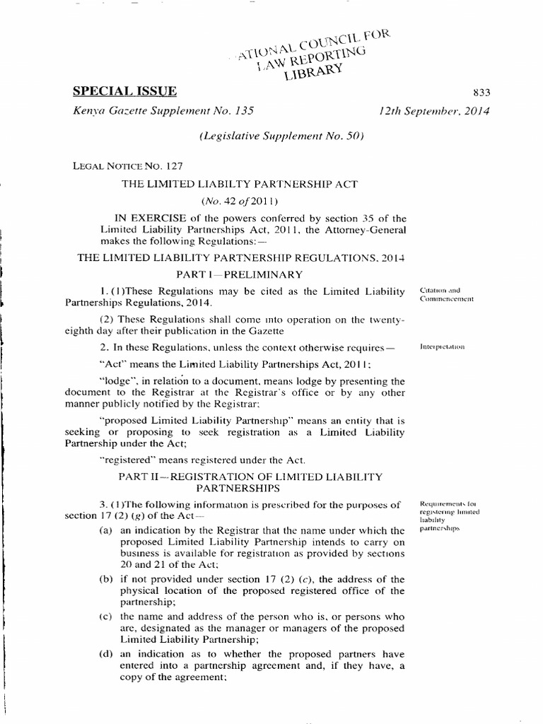 Limited Liability Partnership Regulations | PDF