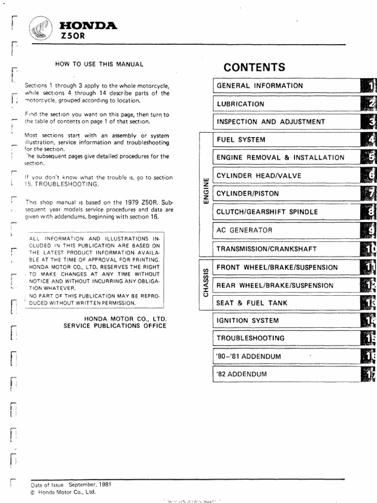 z50r Shop Manual | PDF