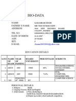 Bio-Data: Name: Father'S Name Address: Tel No: Date of Birth Age: SEX E-Mail