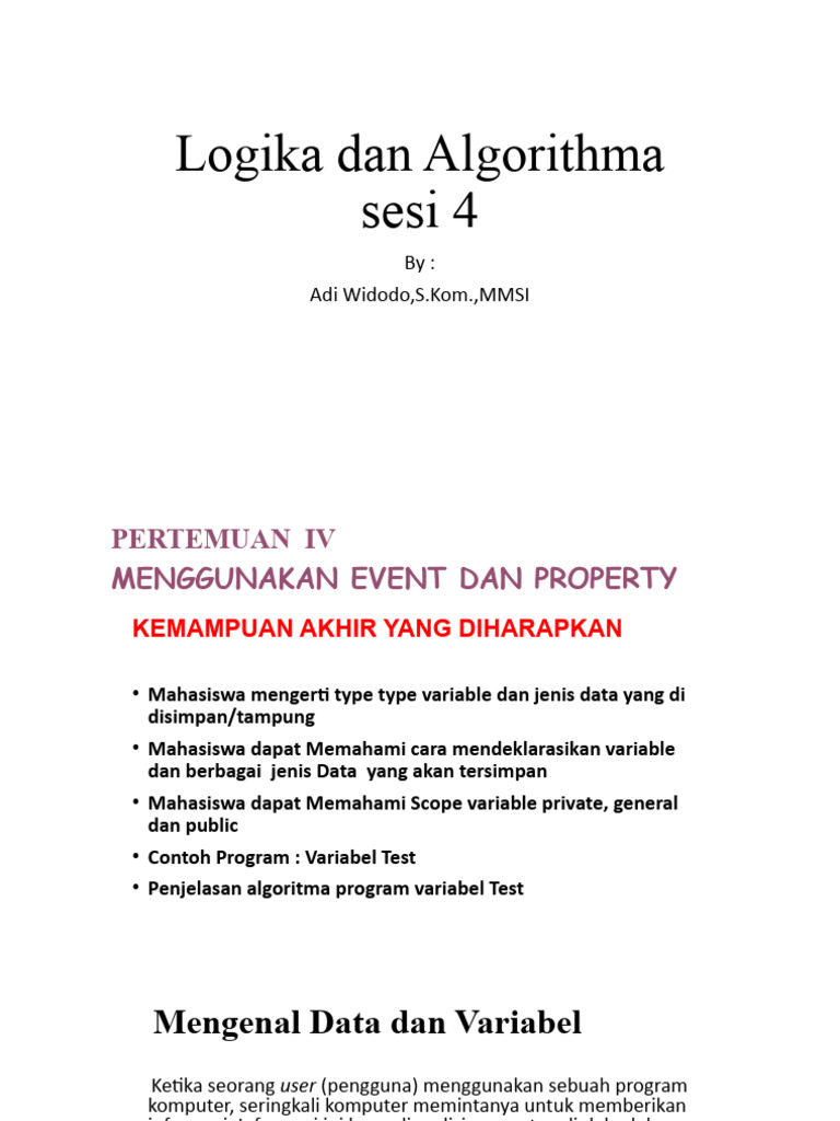 Logika Algoritma Materi 4 | PDF