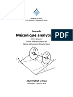 Cours de Mécanique Analytique-Version 2 - 2019