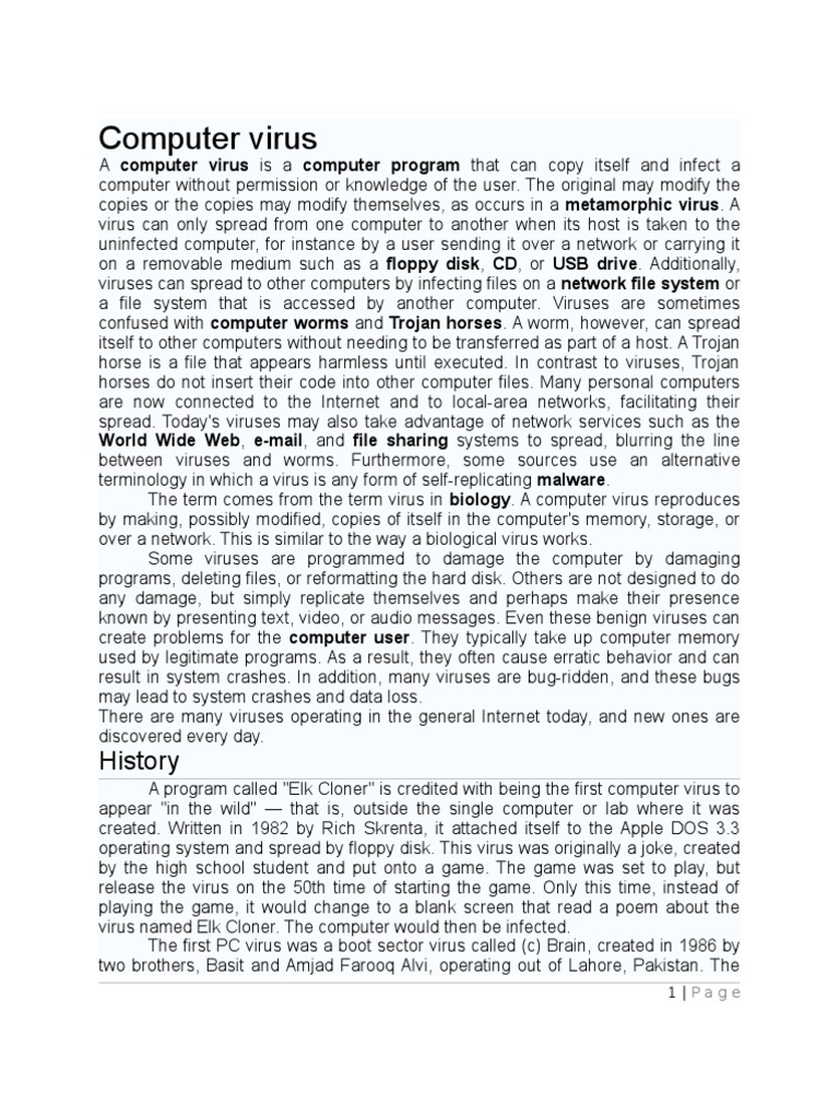 Computer Virus | PDF | Computer Virus | Antivirus Software