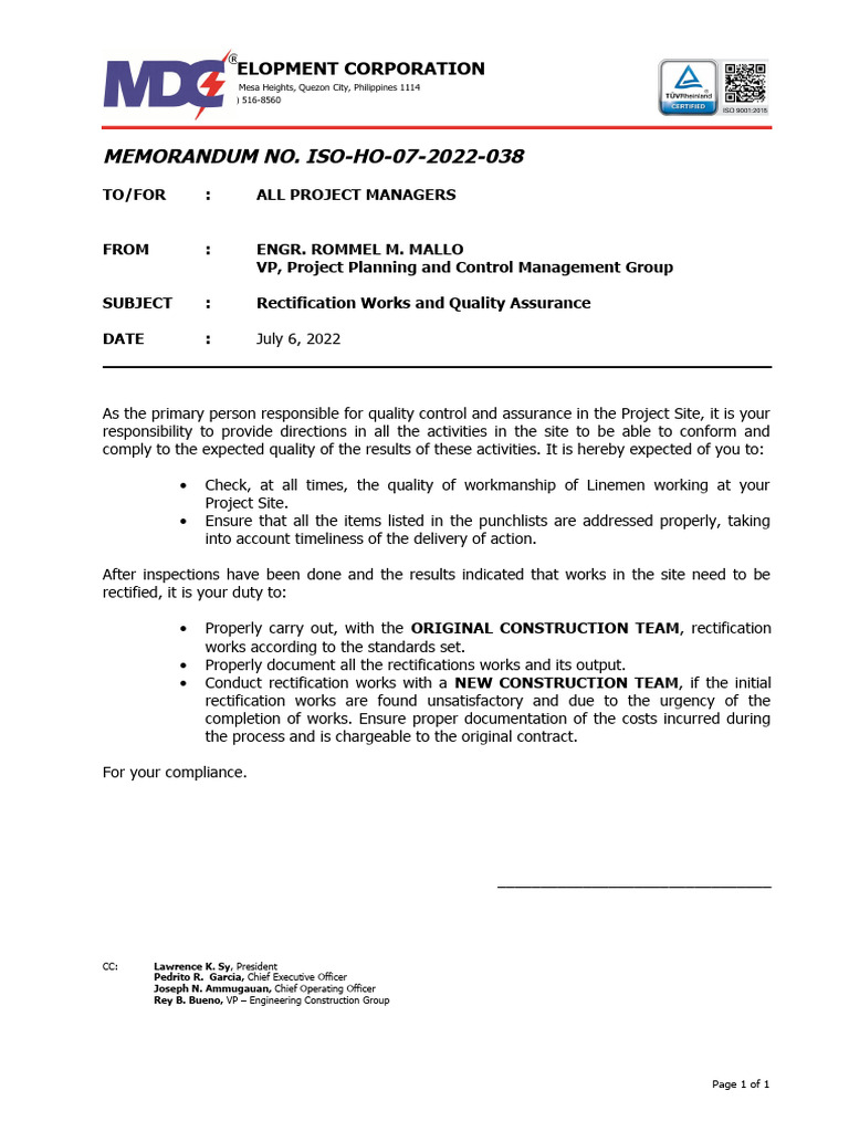 Sample Memo | PDF