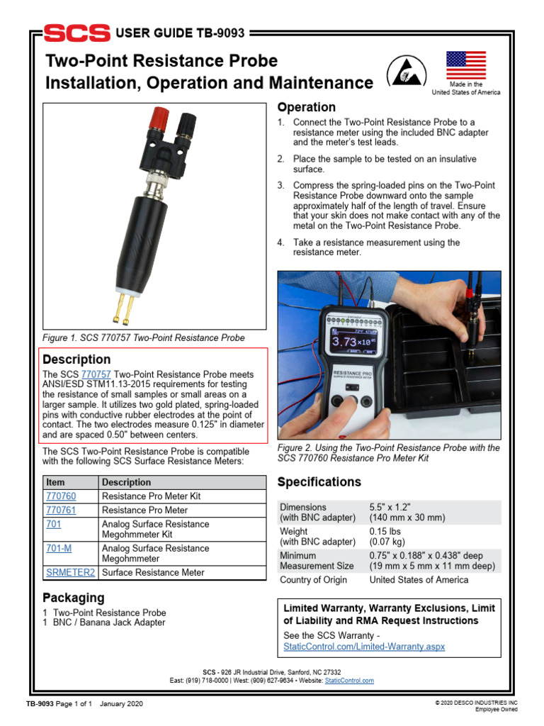 Two-Point Resistance Probe Guide | PDF | Materials Science | Applied ...