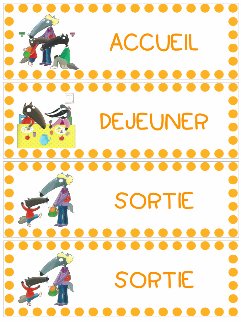 Etiquettes Emploi Du Temps | PDF