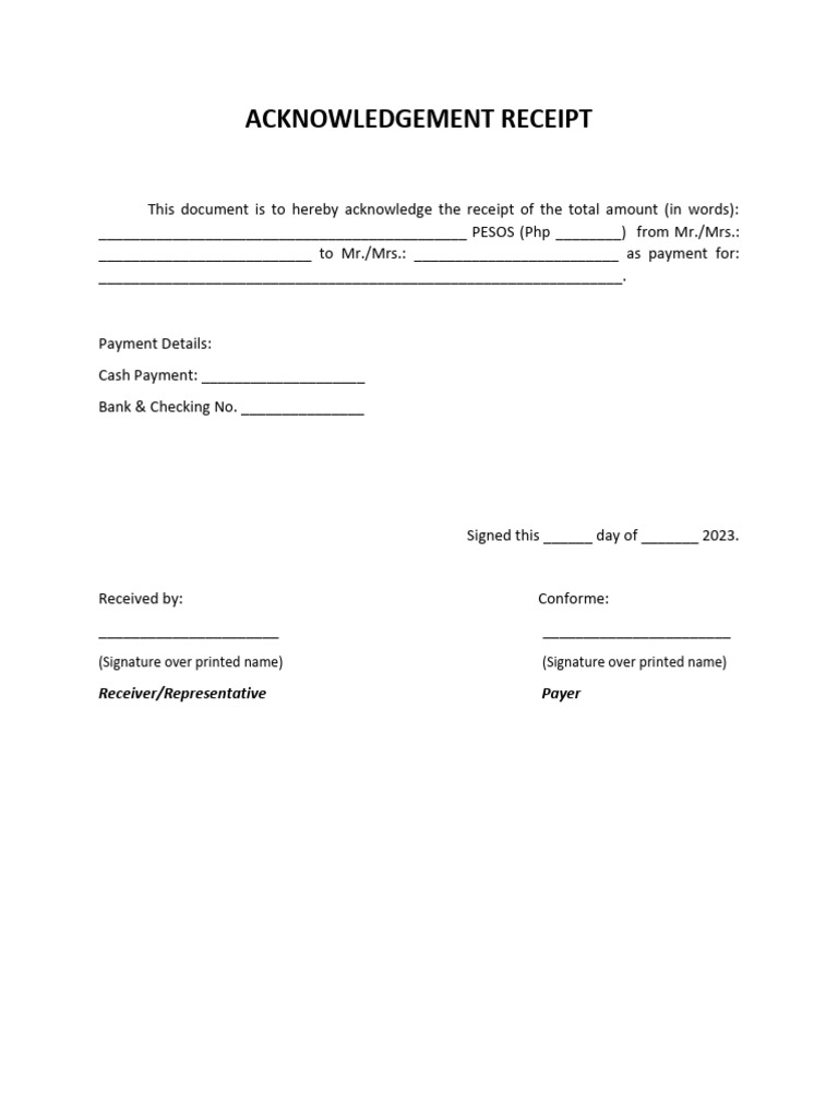 Motorcycle Acknowledgement Receipt Template | PDF