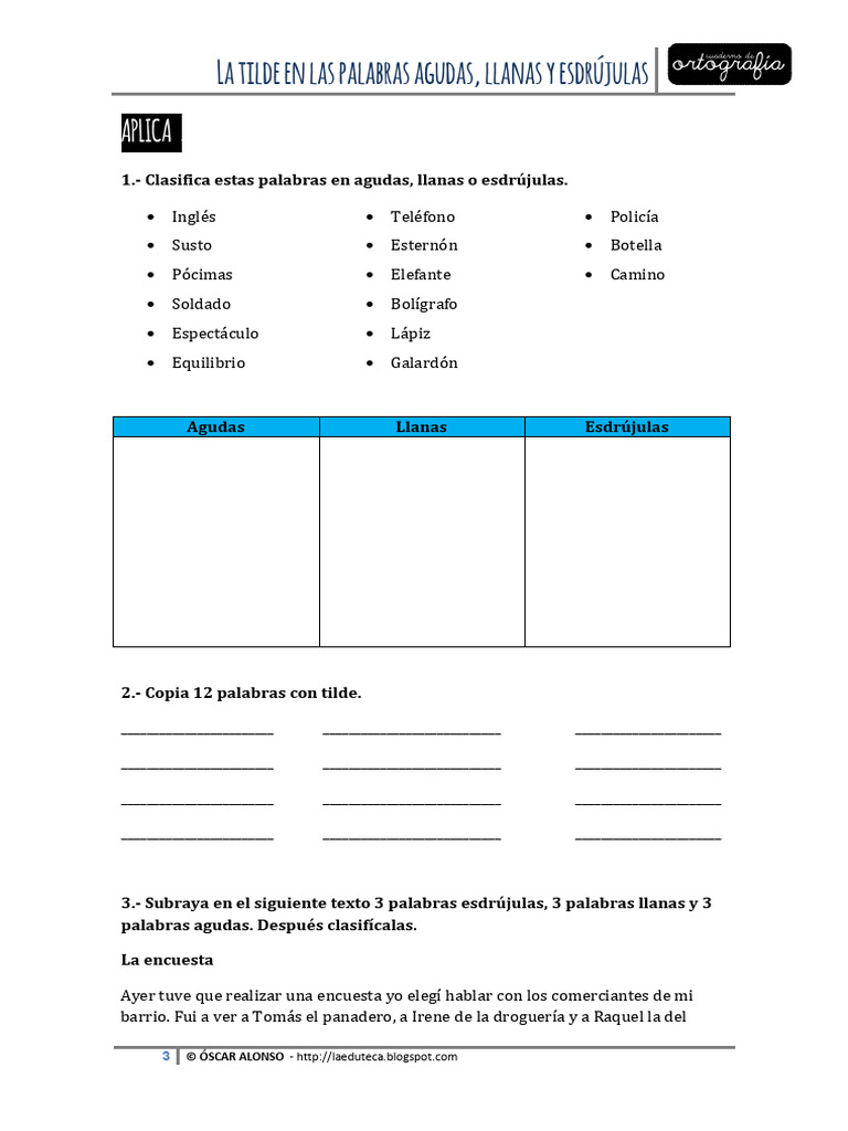 Cuadernillo De Vocales Y Tildes