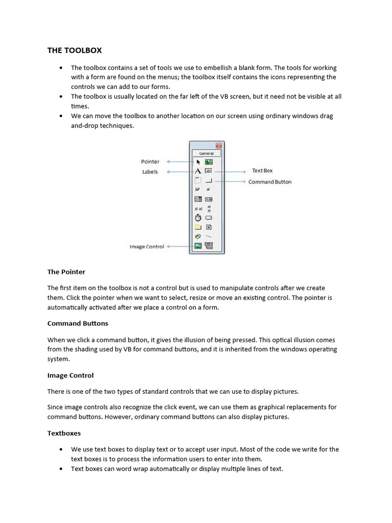 Understanding the Visual Basic Toolbox | PDF