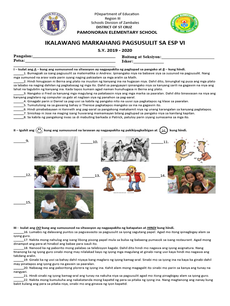 Second Periodical Test Grade 6 Pdf