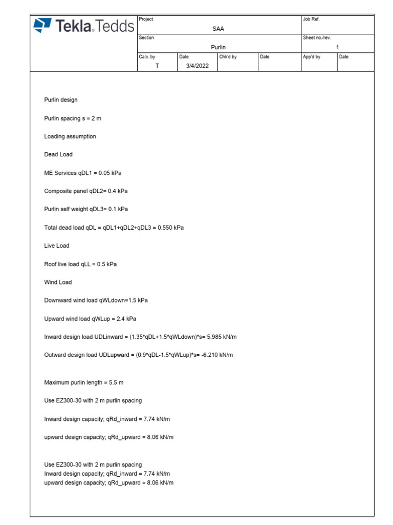 Purlin Design | PDF