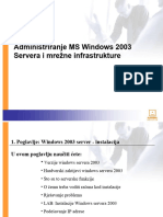 Administriranje MS Windows 2003 Servera I Mrežne Infrastrukture